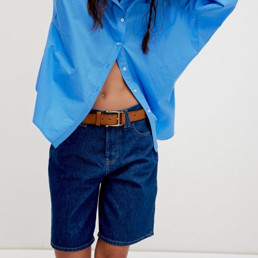 Free People We The Free Indigo Denim Montana Shorts